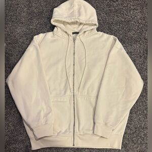 Brandy Melville Christy Off-White Zip-Up Hoodie